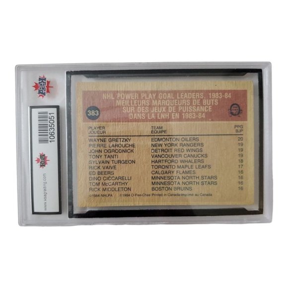 KSA Graded 2 1984-85 O'PeeChee #383 Wayne Gretzky hockey card 38 YEARS-OLD - Picture 2 of 2